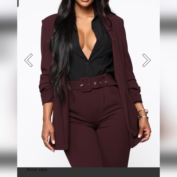 Burgundy Blazer Fashion Nova Size Large EXCELLENT CONDITION - Picture 1 of 7